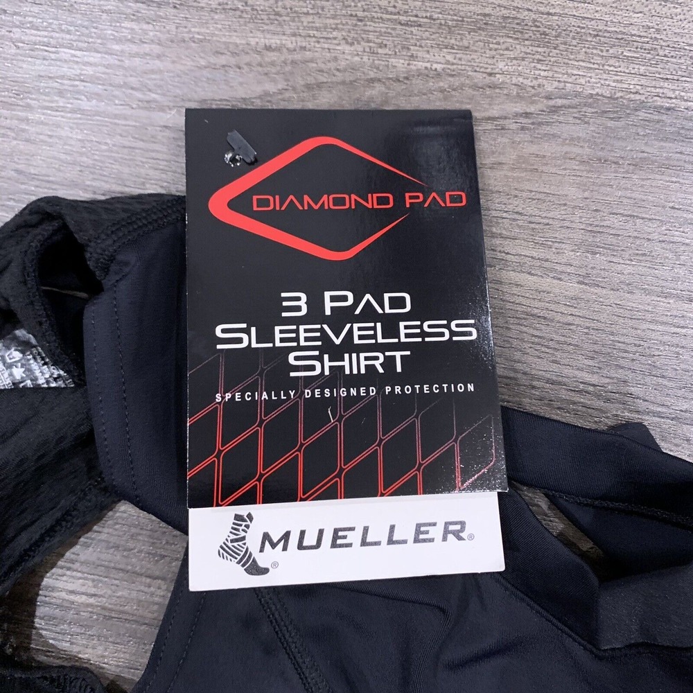 Mueller Diamond 3 Pad Sleeveless‎ Shirt Mesh back ADULT Small NEW! - Picture 3 of 5
